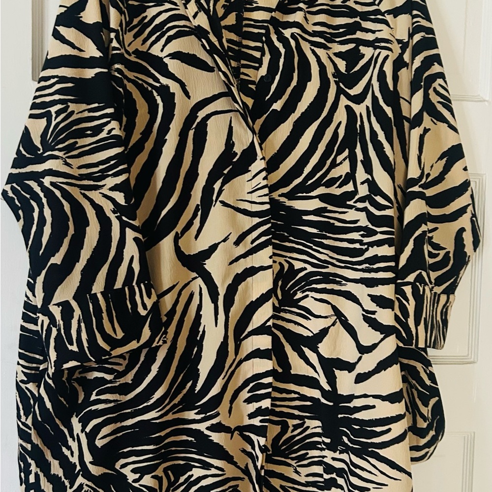 Zebra Print Shirt Dress